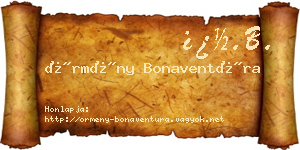 Örmény Bonaventúra névjegykártya